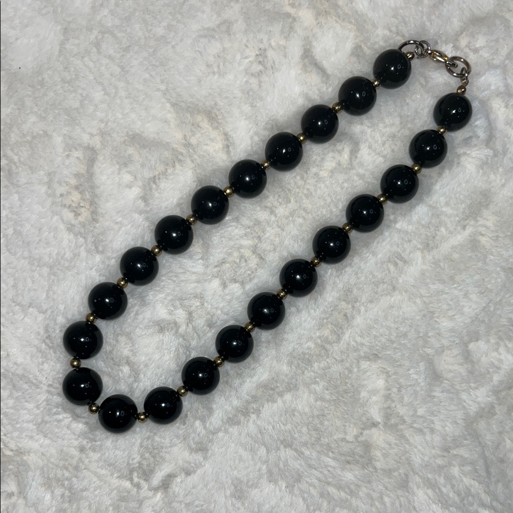 Elegant Black Beaded Necklace